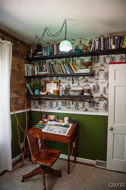5458 Oxbow Rd, Cazenovia, NY 13035 - sitting room featuring wooden walls