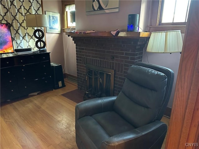 522 Craig St, Syracuse, NY 13208 - living area featuring wood finished floors, healthy amount of natural light, and a fireplace
