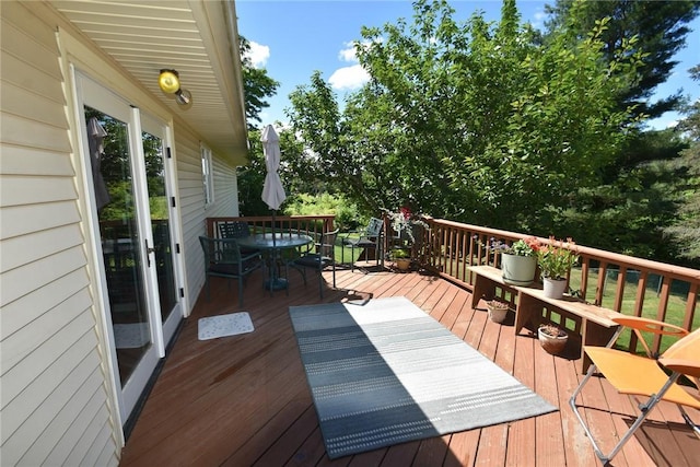 969 Erie Street Rd, Macedon, NY 14502 - wooden terrace featuring outdoor dining space