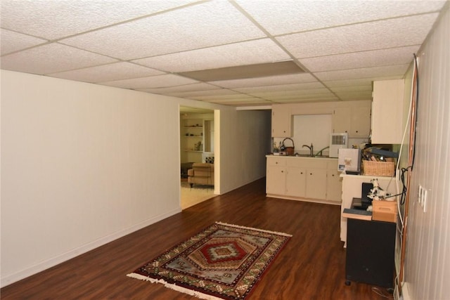969 Erie Street Rd, Macedon, NY 14502 - interior space featuring dark wood finished floors and a drop ceiling