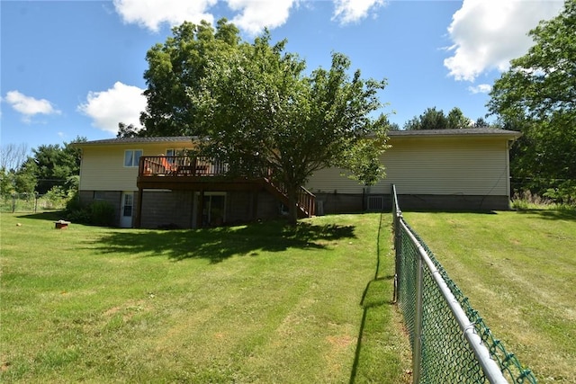 969 Erie Street Rd, Macedon, NY 14502 - view of yard with a wooden deck and stairway
