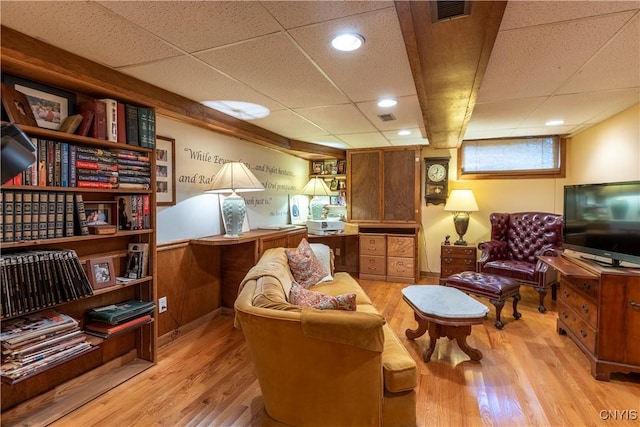 1664 S Ivy, Lysander, NY 13027 - sitting room with wood finished floors, a drop ceiling, and recessed lighting