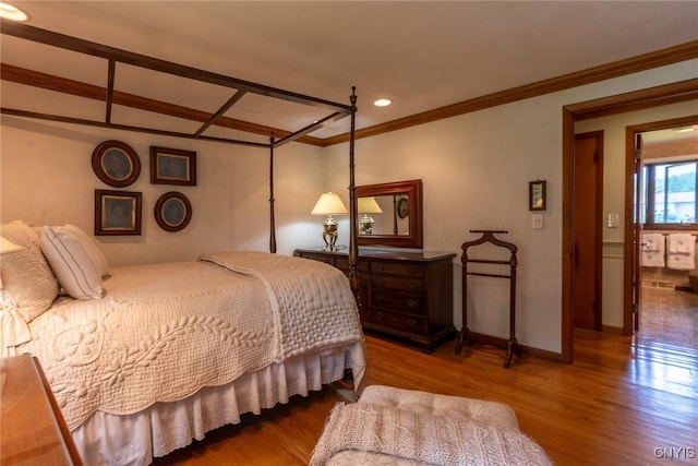 1664 S Ivy, Lysander, NY 13027 - bedroom with wood finished floors, ornamental molding, and recessed lighting