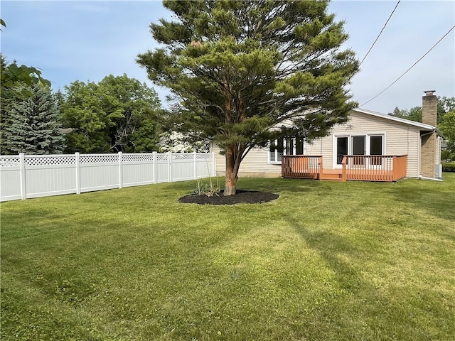 75 Towpath Ln, Brighton, NY 14618 - view of yard featuring a deck