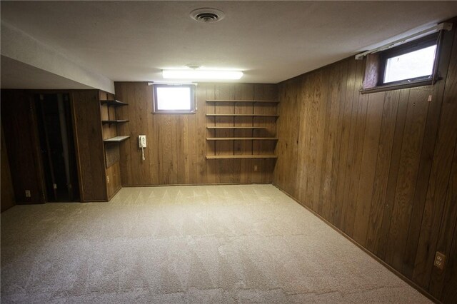 75 Towpath Ln, Brighton, NY 14618 - below grade area with wood walls and carpet floors