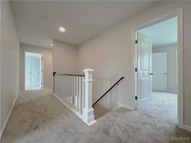 122 Winterbrook Dr, Amherst, NY 14228 - hall featuring an upstairs landing, carpet flooring, and recessed lighting