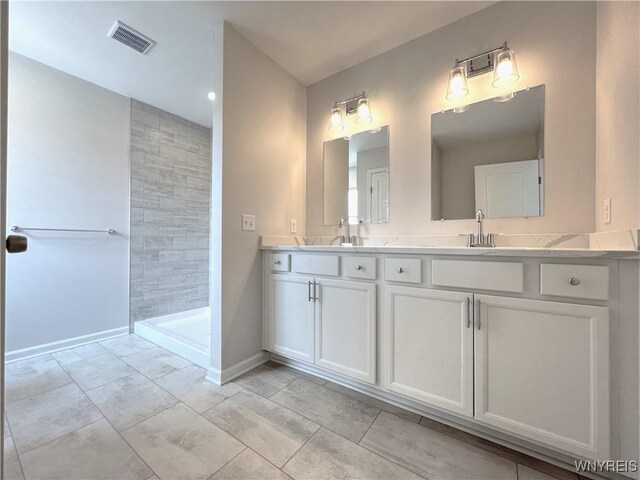 122 Winterbrook Dr, Amherst, NY 14228 - bathroom with double vanity and tiled shower