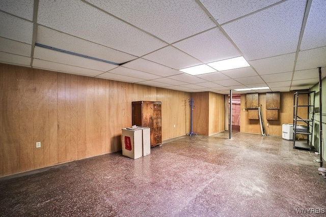 425 Tryon Dr, Lewiston, NY 14092 - finished basement with wood walls and a drop ceiling