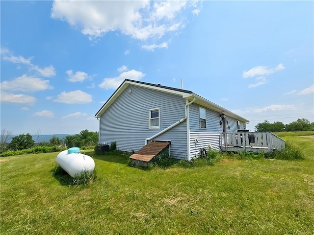 2313 Stickle Rd, Addison, NY 14801 - view of side of property featuring a yard and a wooden deck
