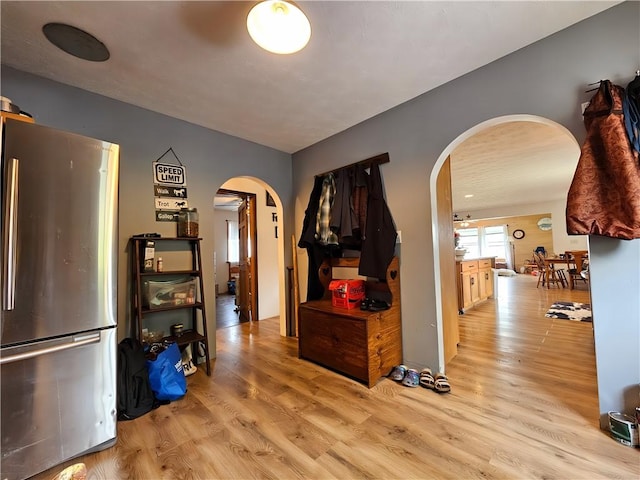 2313 Stickle Rd, Addison, NY 14801 - corridor featuring arched walkways and light wood-type flooring