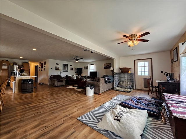 2313 Stickle Rd, Addison, NY 14801 - living area with ceiling fan and light wood-type flooring