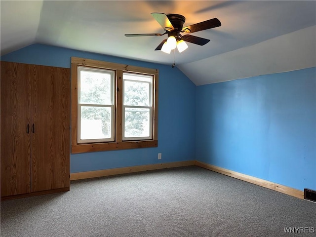 11052 S Lake Rd, Pavilion, NY 14525 - bonus room featuring vaulted ceiling, ceiling fan, and carpet
