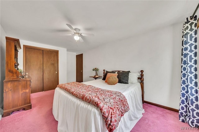 47 Brian Ave, Amherst, NY 14221 - bedroom featuring carpet floors, a closet, and a ceiling fan