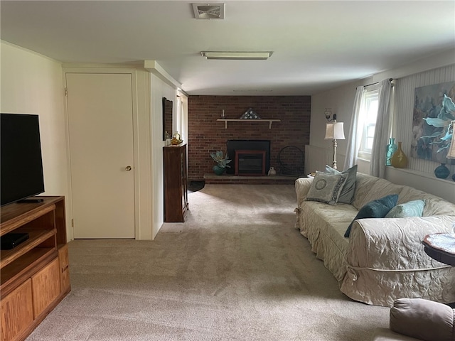 100 Huffer Rd, Parma, NY 14468 - living area featuring light colored carpet and a fireplace