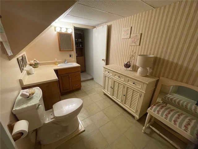 100 Huffer Rd, Parma, NY 14468 - bathroom with wallpapered walls and vanity