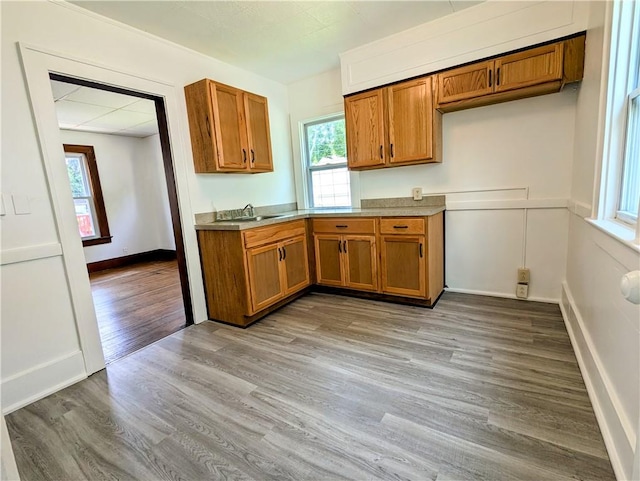 64 Saint Jacob St, Rochester, NY 14621 - kitchen featuring brown cabinets, healthy amount of natural light, and light wood-style flooring