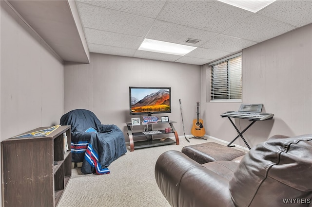 1202 Netherton Ct, Amherst, NY 14051 - carpeted living room with a paneled ceiling
