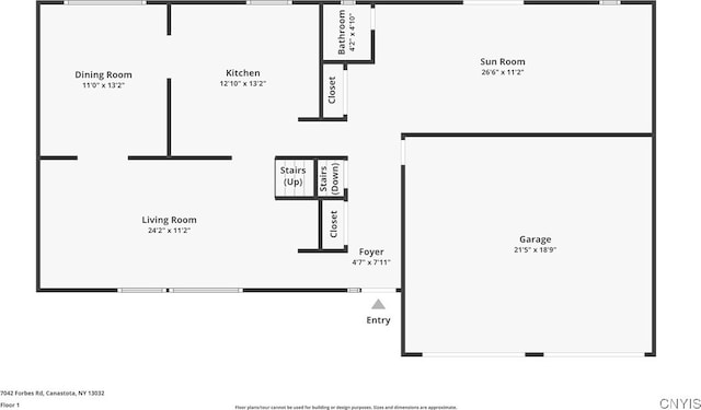 7042 Forbes Rd, Lenox, NY 13032 - view of property floor plan