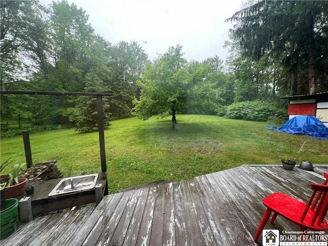 151 Chipmonk Rd, Allegany, NY 14753 - deck featuring a yard