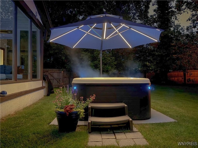 212 Crestwood Ln, Amherst, NY 14221 - view of patio / terrace with a hot tub