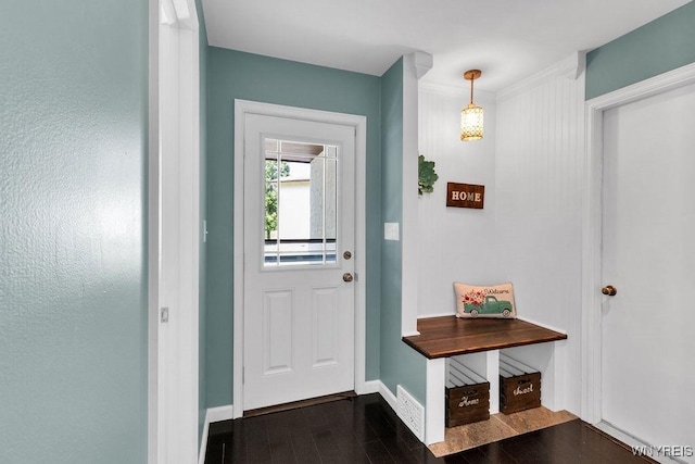 212 Crestwood Ln, Amherst, NY 14221 - entryway featuring dark wood-type flooring and baseboards