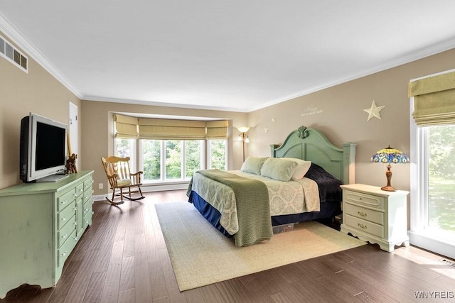 212 Crestwood Ln, Amherst, NY 14221 - bedroom with dark wood-type flooring and crown molding