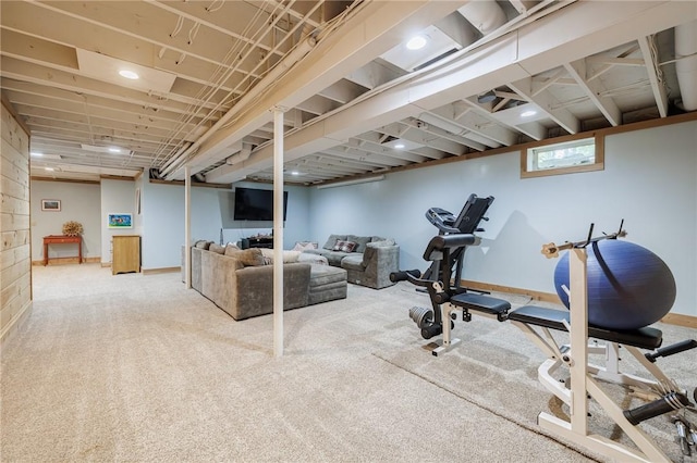 679 Galleon Dr, Webster, NY 14580 - workout area with baseboards and carpet flooring
