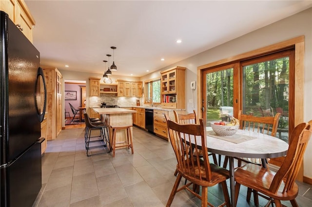 679 Galleon Dr, Webster, NY 14580 - dining room with recessed lighting and light tile patterned floors
