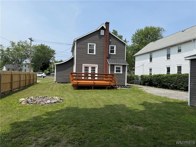 17 Orchard Ave, Evans, NY 14006 - back of property featuring a deck and a chimney