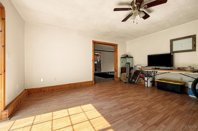 10066 Point Rock Rd, Lee, NY 13440 - living area with wood finished floors and a ceiling fan