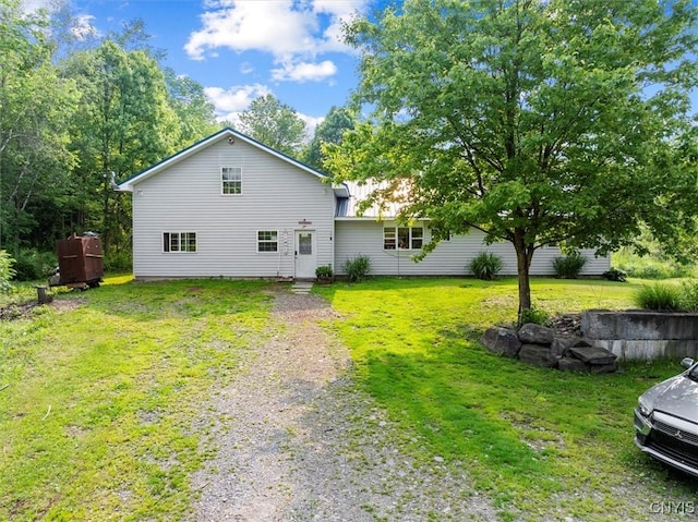 10066 Point Rock Rd, Lee, NY 13440 - back of property featuring a lawn and gravel driveway