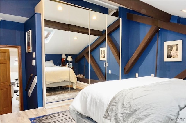 125 Edward St Unit 3I, Buffalo, NY 14201 - bedroom with recessed lighting, lofted ceiling, and a closet