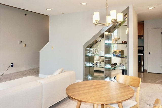 125 Edward St Unit 3I, Buffalo, NY 14201 - dining space with a chandelier and recessed lighting