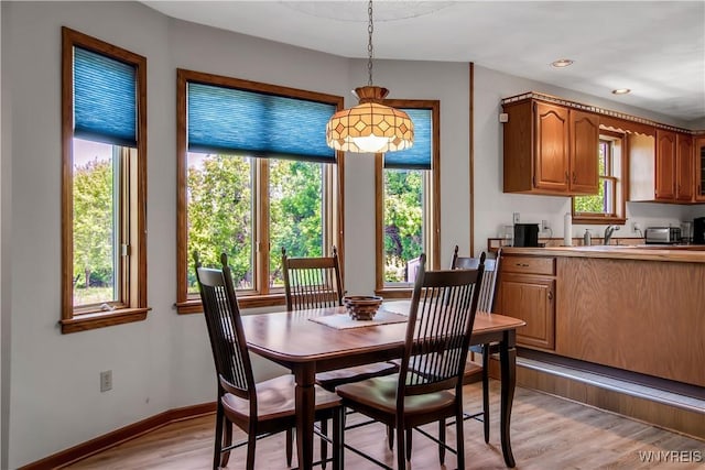 3851 Upper Mountain Rd, Cambria, NY 14132 - dining area with plenty of natural light, light wood-type flooring, and recessed lighting