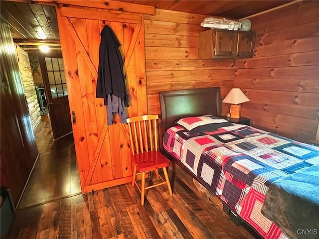 13 Popple Hill Rd, Fowler, NY 13642 - bedroom with wood-type flooring, wood ceiling, and wooden walls