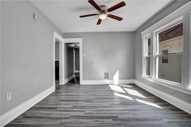 110 Weyand Ave, Buffalo, NY 14210 - empty room featuring ceiling fan and dark wood-type flooring