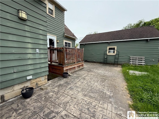 67 Harriet St, Allegany, NY 14706 - view of patio with a wooden deck