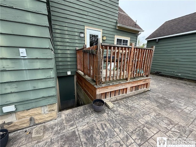 67 Harriet St, Allegany, NY 14706 - wooden terrace featuring a patio area