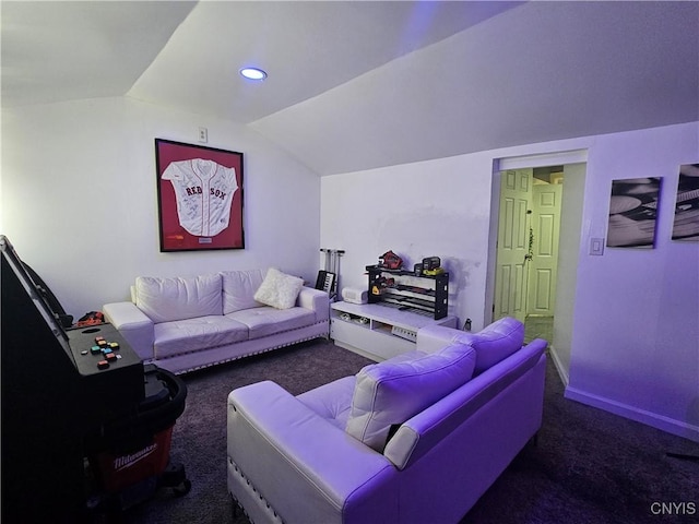 6 Bryant St, Utica, NY 13502 - living room with carpet flooring and vaulted ceiling