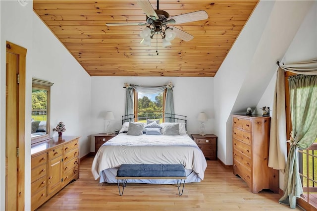 5600 State Route 81, Greenville, NY 12083 - bedroom featuring lofted ceiling, multiple windows, wooden ceiling, light wood-style floors, and ceiling fan