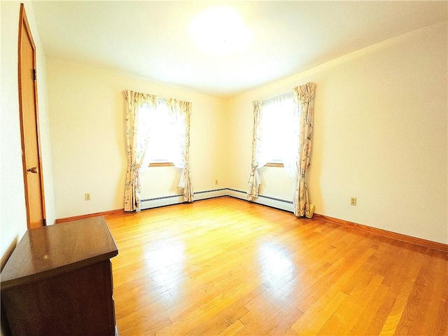 4883 Pinecrest Rd, Veteran, NY 14864 - unfurnished room with light wood-type flooring and baseboard heating