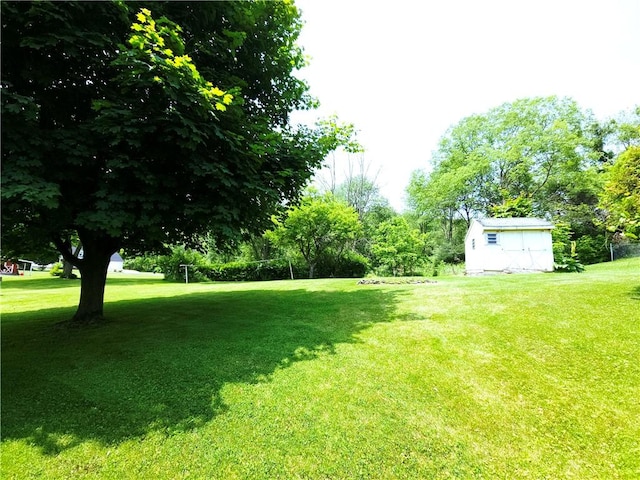 4883 Pinecrest Rd, Veteran, NY 14864 - view of grassy yard featuring a storage unit
