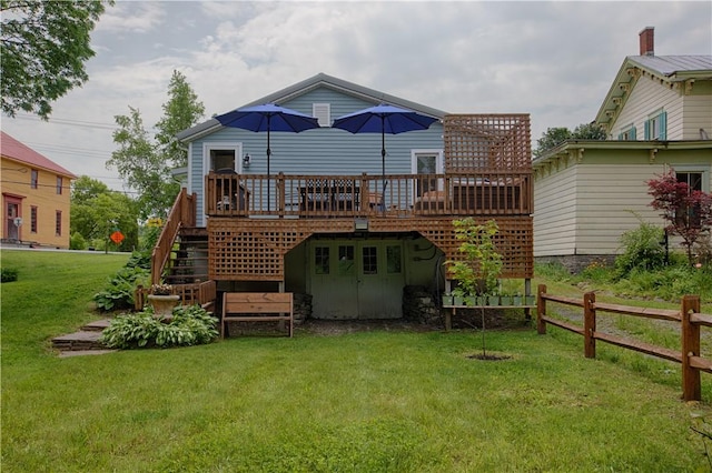 7689 State Highway 80, Springfield, NY 13468 - back of property featuring stairs and a wooden deck