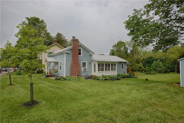 7689 State Highway 80, Springfield, NY 13468 - view of front of home featuring a front yard and a chimney