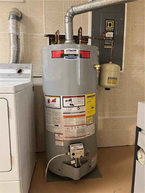 7 Orchard Pl, Bradford-City, PA 16701 - utility room featuring washer / clothes dryer and gas water heater