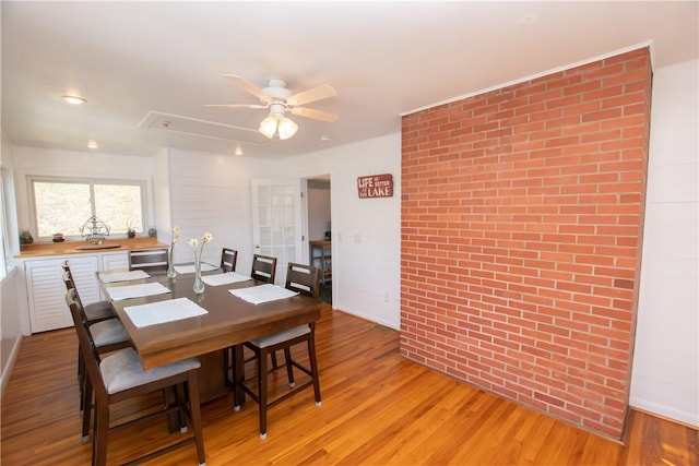 16353 W Lake Rd, Pulteney, NY 14418 - dining space with a ceiling fan and light wood-style flooring