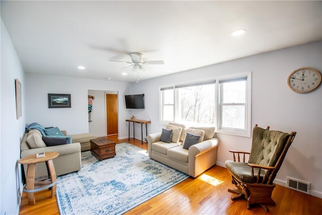 16353 W Lake Rd, Pulteney, NY 14418 - living area with wood finished floors, a ceiling fan, and recessed lighting