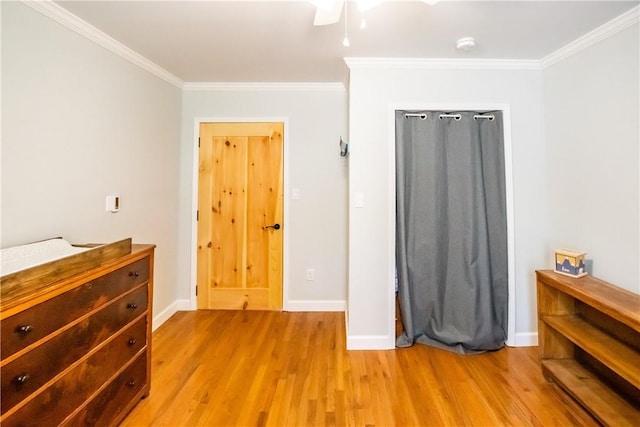 16353 W Lake Rd, Pulteney, NY 14418 - bedroom featuring light wood-style floors and crown molding