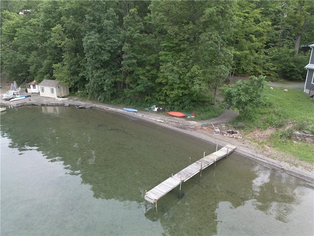 16353 W Lake Rd, Pulteney, NY 14418 - dock area featuring a wooded view and a water view