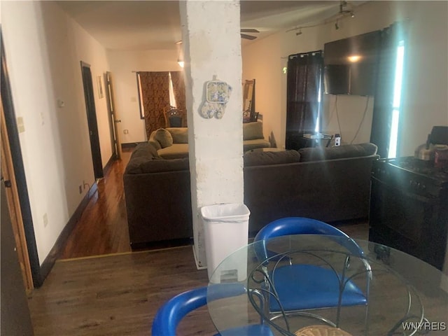 995 Tonawanda St, Buffalo, NY 14207 - dining space featuring wood finished floors and ceiling fan